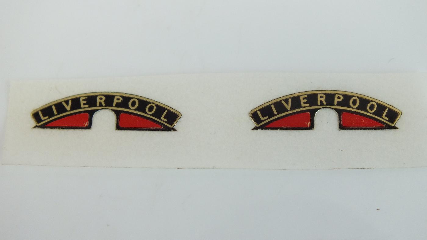MS83 HORNBY TRINAG B17 FOOTBALLER NAME PLATE LIVERPOOLE