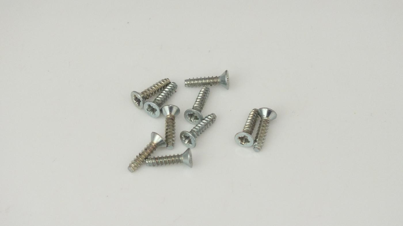 S1166 HORNBY TRIANG PK 10 COUNTER SUNK SCREWS 9mm LONG.HEAD SIZE 4mm       V2D