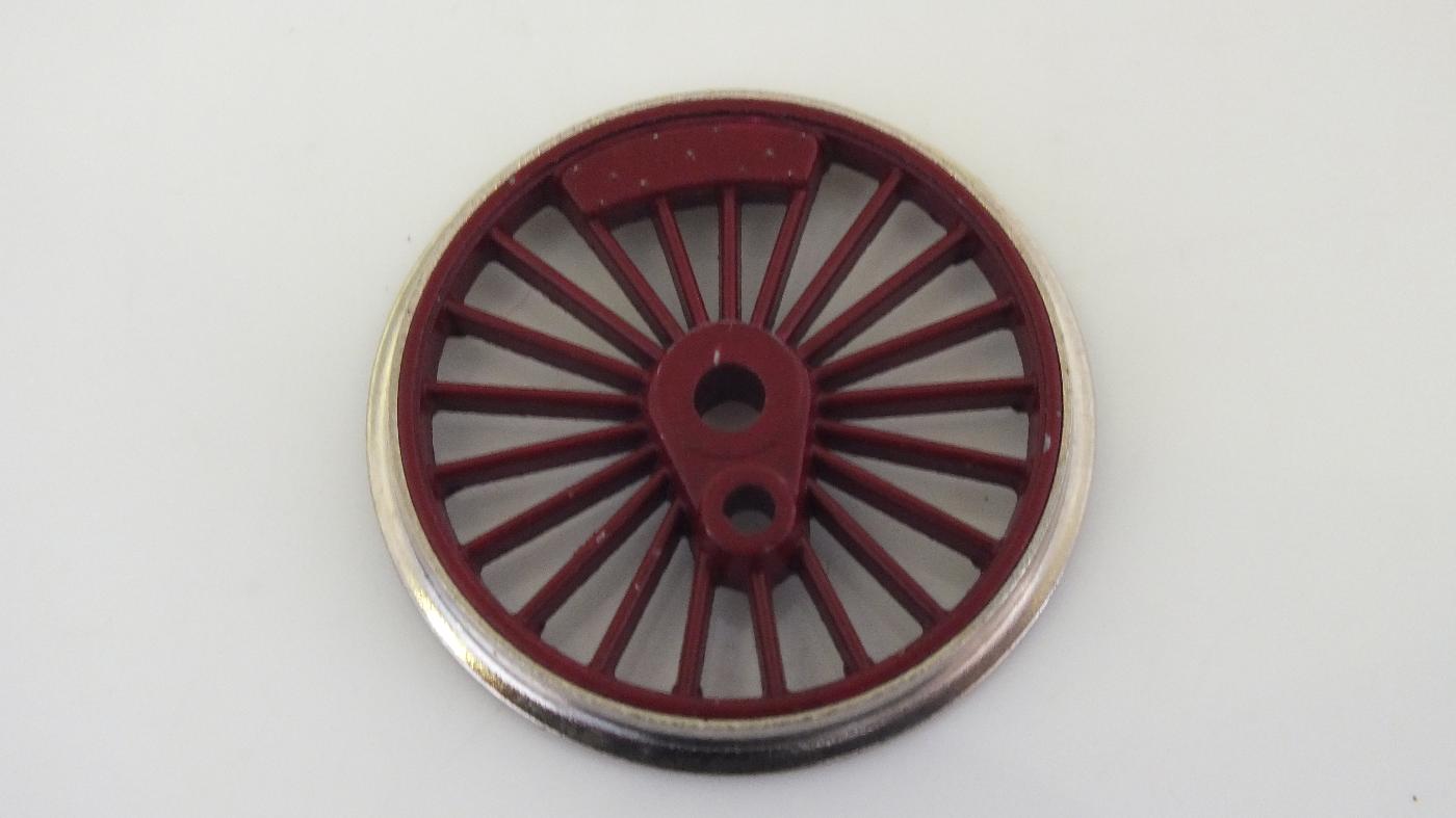 X972RD HORNBY TRIANG DRIVE WHEEL NON INSULATED MAROON/RED A4      S13C